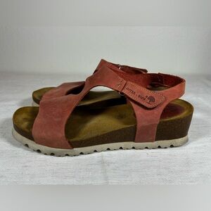 Inter-Bios Women’s Leather Comfort Sandals Coral Pink Size 39 Spain